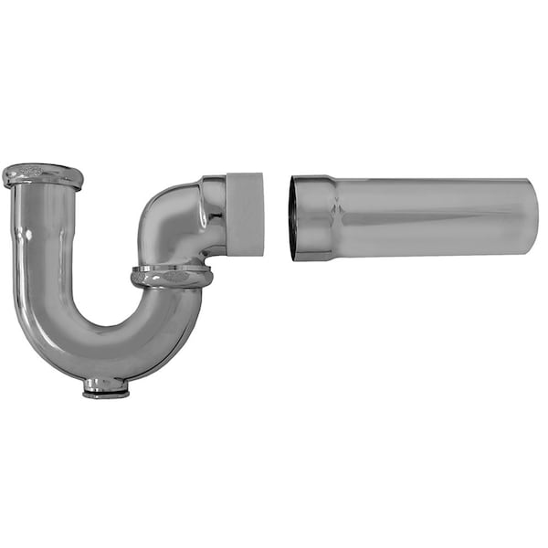 1-1/2in. Chrome Plated Sink Trap with PVC Adapter 17 Gauge